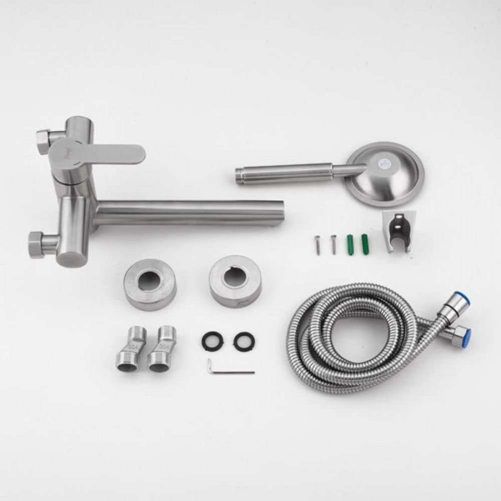 Смеситель для ванны, Frap, корот изл, с картриджем, нерж, F32801