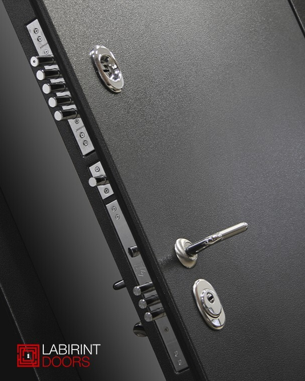 Дверь Входная Лабиринт SILVER 29 Черный кварц