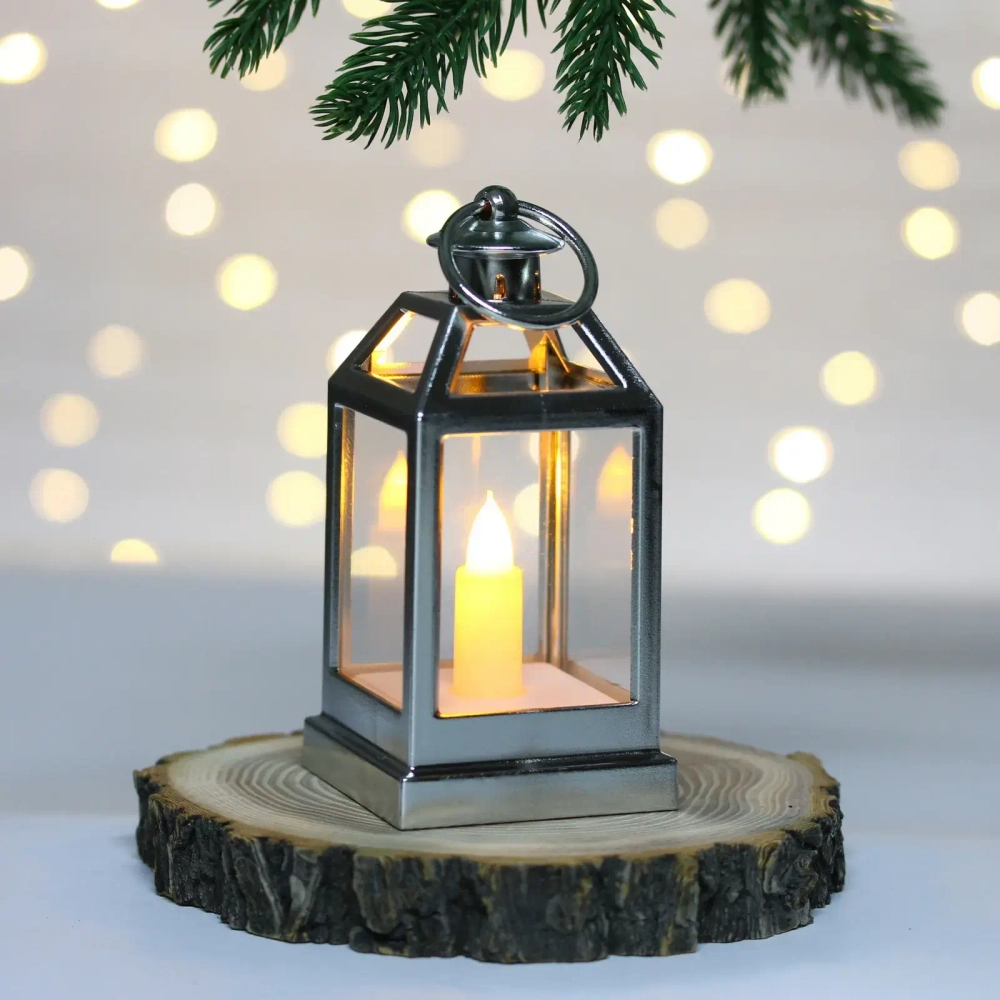 Сувенир с подсветкой «Свеча» 6*12,5 см, Серебро (работает от батареек LR44*3)