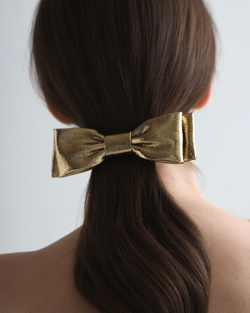 Бант из золотого жаккарда