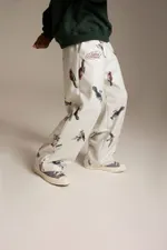 Брюки Called a Garment Флисовые Birds Мужские Молочные