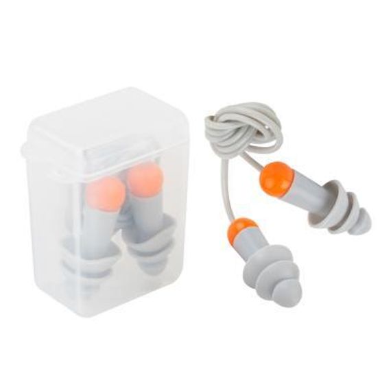 Беруши Jeta Safety JEM 31, противошумные, многоразовые, силиконовые, в пластиковом боксе, со шнурком