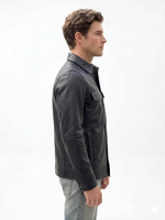 KHIMEONE Мужская кожаная куртка-рубашка из натуральной кожи наппа (Nappa)