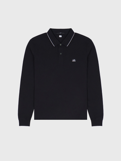 Поло с длинным рукавом C.P. Company Stretch Piquet Slim Line Black