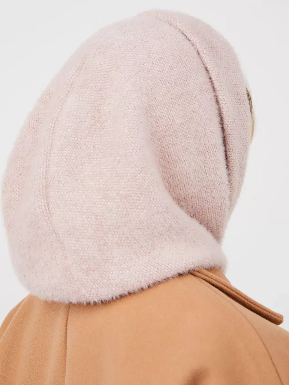 Капор зимний вязаный капюшон на флисе