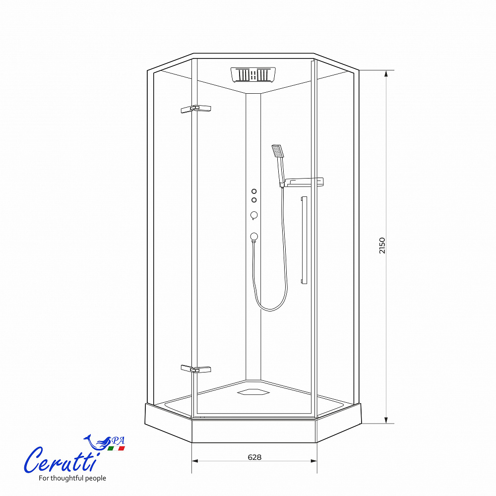 Душевая кабина Ceruttispa АМИ (AMI) P (90х90х215)