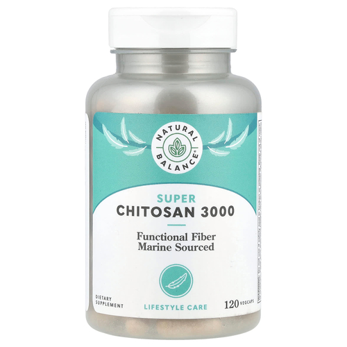 Natural Balance, супер хитозан, 3000, 120 растительных капсул (750 мг в 1 капсуле)