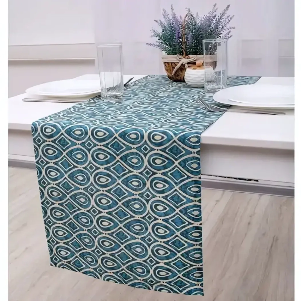 Дорожка декоративная 40х145"Радушная хозяйка (Традиция)» (Орнамент синий)