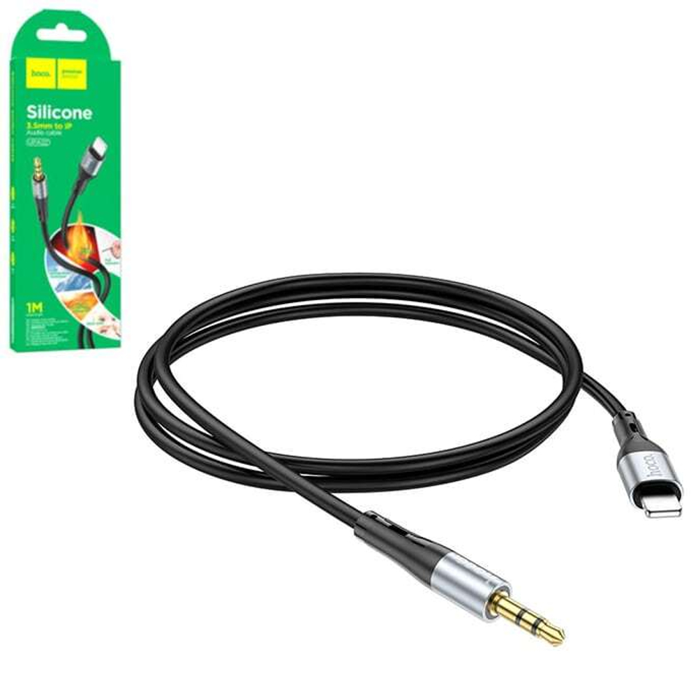 Аудио Адаптер HOCO UPA22 Lightning - 3.5mm AUX Silicone (черный)