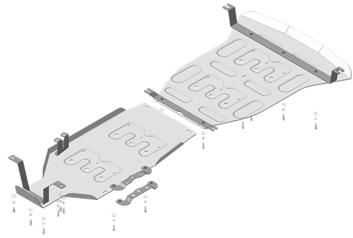 Защита Радиатора, Двигателя, КПП, Разд. коробки. 5 мм, Алюминий. для Jeep Grand Cherokee V 2021-н.в. MOTODOR.35201