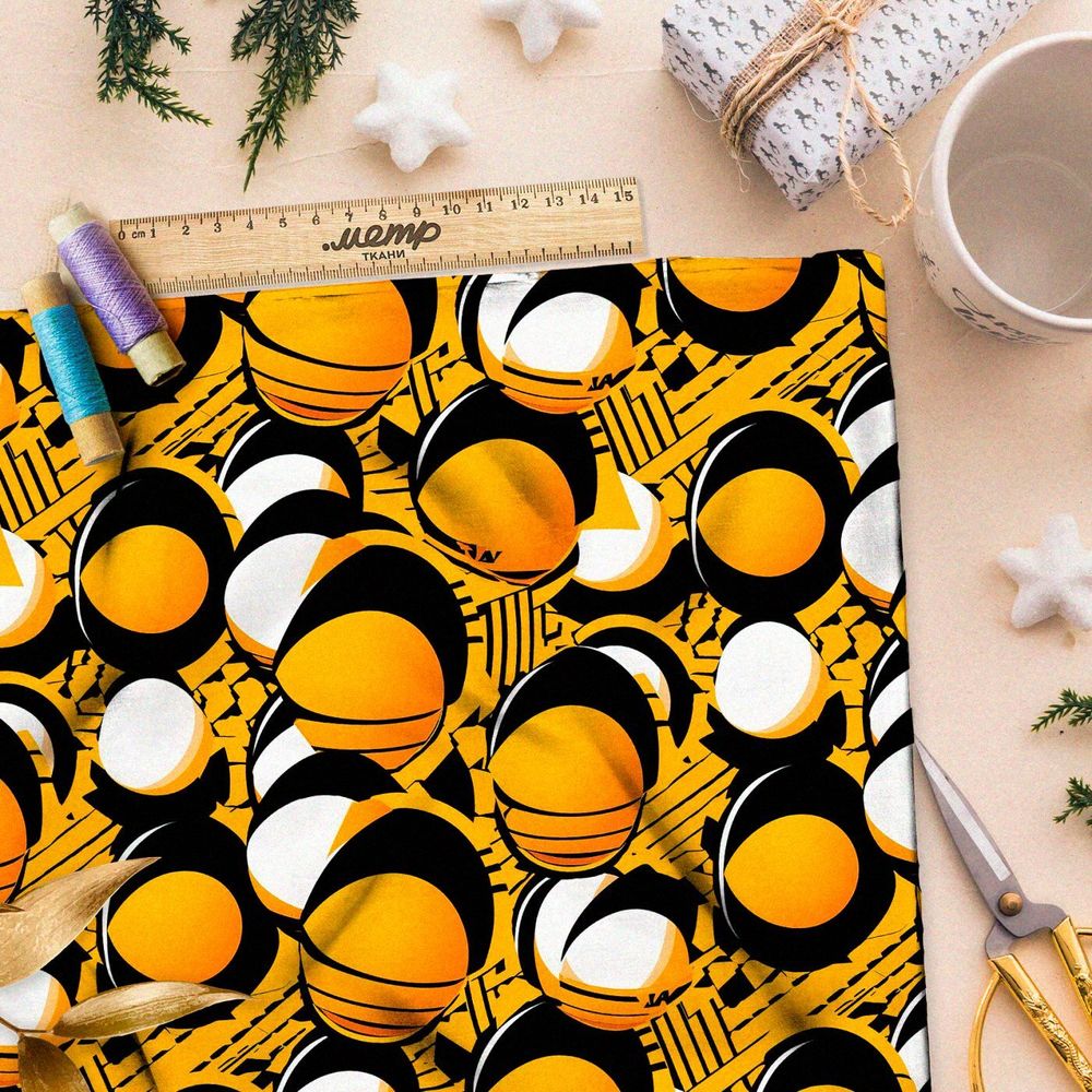 Ткань премиум атлас лунные заклинания