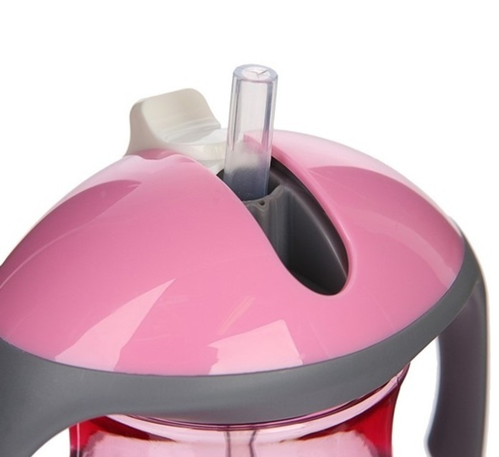 2825368 Поильник с трубкой, 270 мл, от 9 мес., цвет розовый