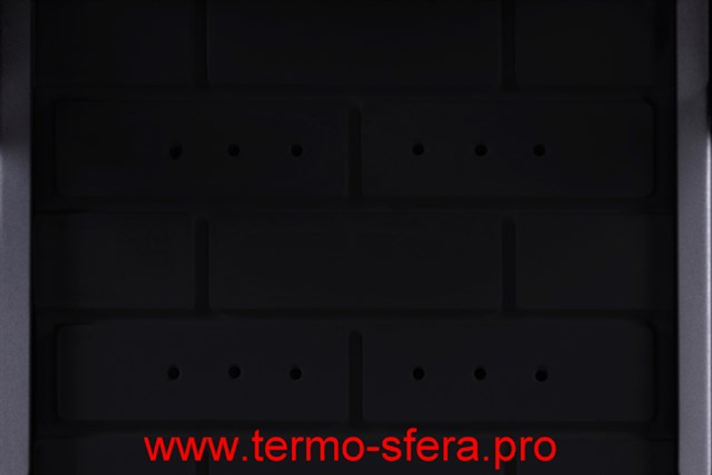 Каминная топка Экокамин ДЕЛЬТА 900 B три стекла принтинг черный шамот