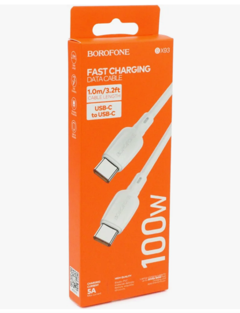 Кабель TypeC - TypeC BOROFONE BX93 60W (белый) 1м