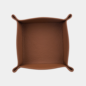 Лоток для мелочей из натуральной кожи теленка, цвета карамель