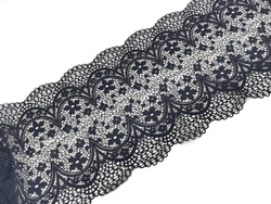 Эластичное кружево, ОПТ, 20 см, чёрное, (Арт:EK-1063), м