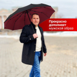 Зонт автомат c системой антиветер женский и мужской большой купол 10 спиц. Цвет синий.