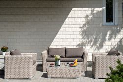 "Капучино" журнальный столик из искусственного ротанга, цвет бежевый