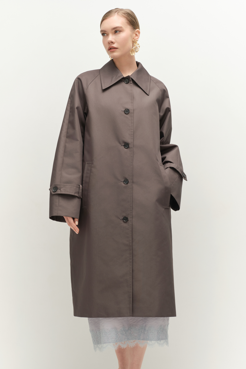 Тренч прямого кроя