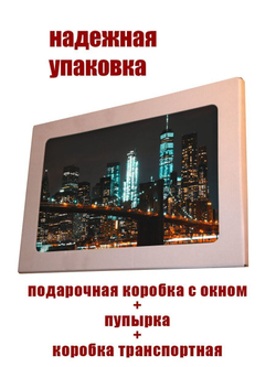 Фото на картине огни ночного Нью Йорка
