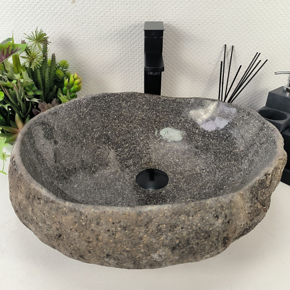 Каменная раковина из речного камня RS-05014 (47*44*15) 0856 из натурального камня