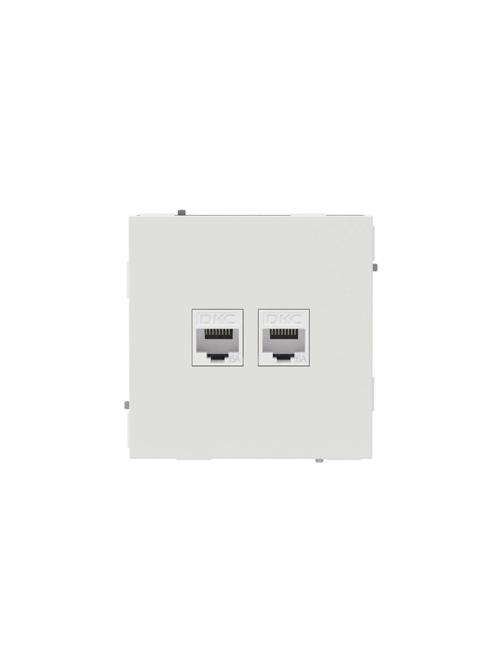 Розетка компьютерная 2-м KANT RJ45 кат.6A без шторки бел. песок DKC 7010674