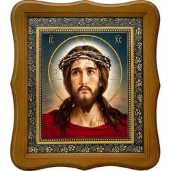 Иисус Христос в терновом венце. Икона на холсте.