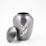 Мини-урна для праха металл "Платинум Голубь" 15 см