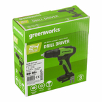 Дрель-шуруповерт аккумуляторная GREENWORKS GD24DD35 24В,35Hm,13мм,без АКБ и ЗУ (3704007)