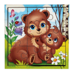 Головоломка-пазл в рамке. Игры в дорогу "Медведица и медвежонок" П308 4930527 (Лесная мастерская)