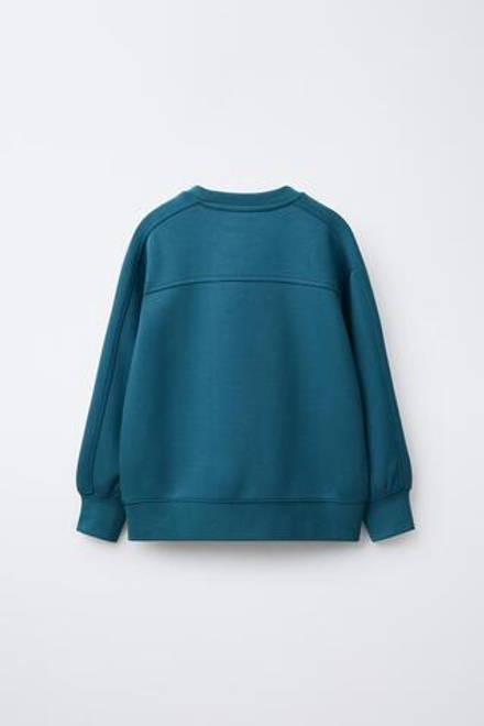 ZARA СПОРТИВНАЯ ТОЛСТОВКА С ЛОГОТИПОМ, ЯРКО-СИНИЙ