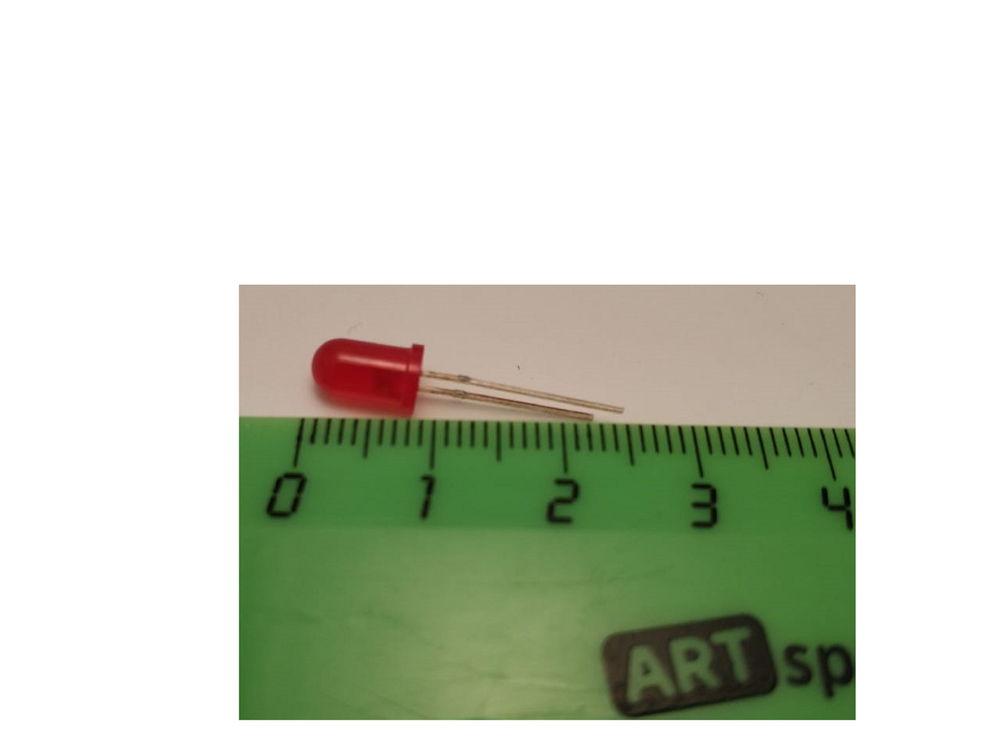 1000 шт./ Светодиод 5mm красный RL14022 красная матовая колба короткие ноги