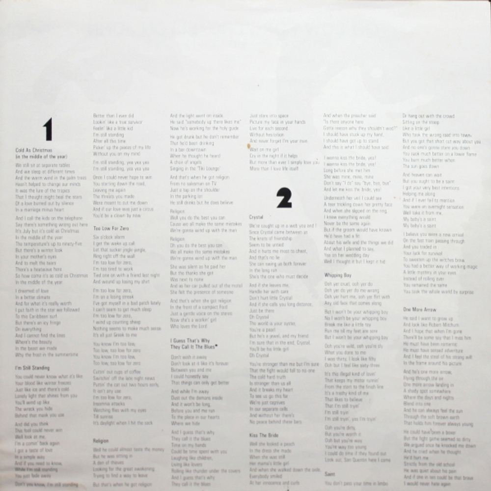 Elton John / Too Low For Zero (LP)