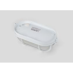 Светильник ЭРА НБП 04-60-002 Акватермо алюминий/стекло решетка IP54 E27 max 60Вт 212х105 овал белый | Светильники ЖКХ IP54