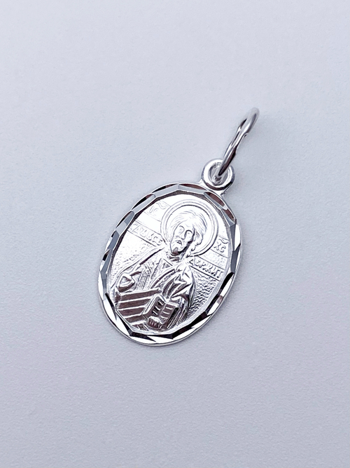 Образок из серебра/Без покрытия/С подвижным ухом/Спаситель