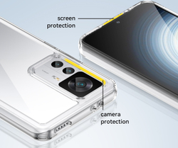 Двухкомпонентный прозрачный чехол для телефона Xiaomi Mi 12T и Mi 12T Pro, мягкий отклик кнопок