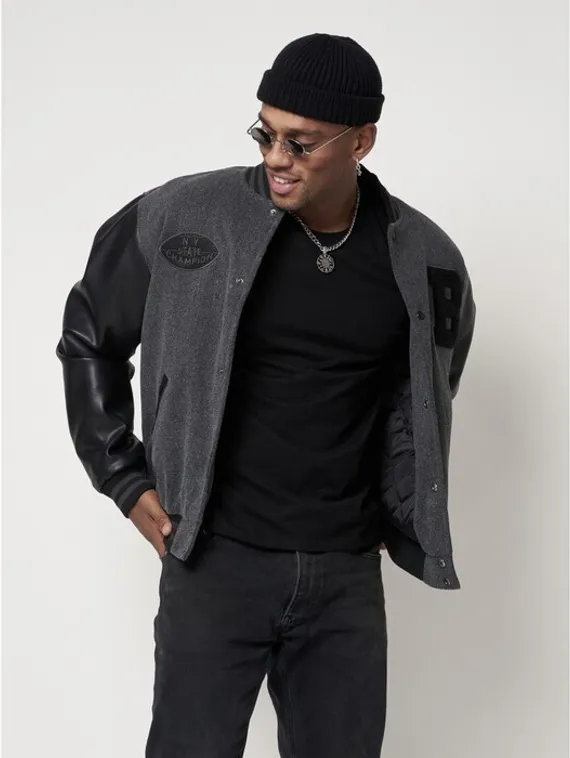 Бомбер мужской, цвет серый, размер 48