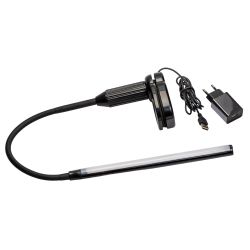 TLD-572 Black-LED-500Lm-4500K-Dimmer Светильник настольный светодиодный на струбцине. 7W. Сенсорный выключатель. Диммер. Черный. ТМ Uniel