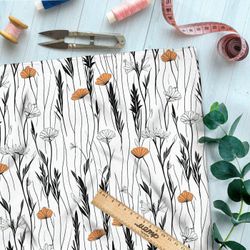 Ткань премиум габардин минималистичный луг