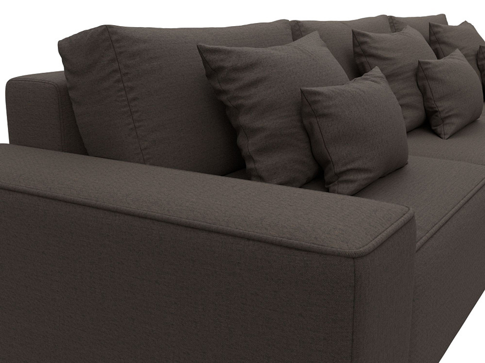 Диван угловой Лига-074 угол универсальный РОГОЖКА Амур 05 коричневый