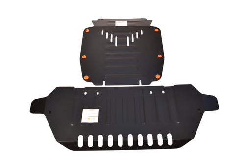 Защита радиатора и картера (сталь 2 мм) для Audi Q7 S-Line 2005-2009 (V - все) (2 части) Alfeco.ALF3006st