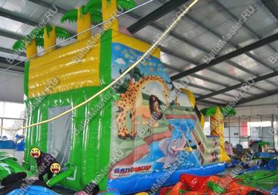 Детский надувной батут-горка "Задорный слонёнок"