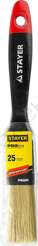 STAYER Universal 25 мм, 1″ светлая натуральная щетина, деревянная ручка, Плоская кисть, PROFESSIONAL (0104-025)