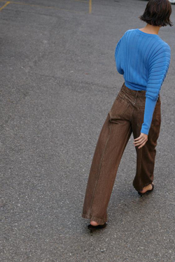 ZARA ДЖИНСЫ Z1975 WIDE LEG СО СРЕДНЕЙ ПОСАДКОЙ, РЖАВЫЙ