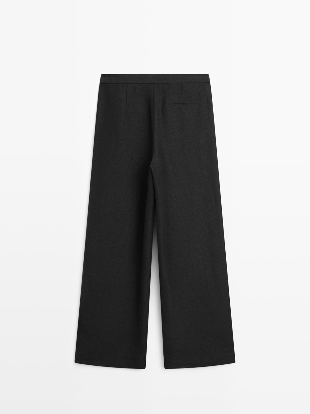 Massimo Dutti Брюки из струящегося льна, черный