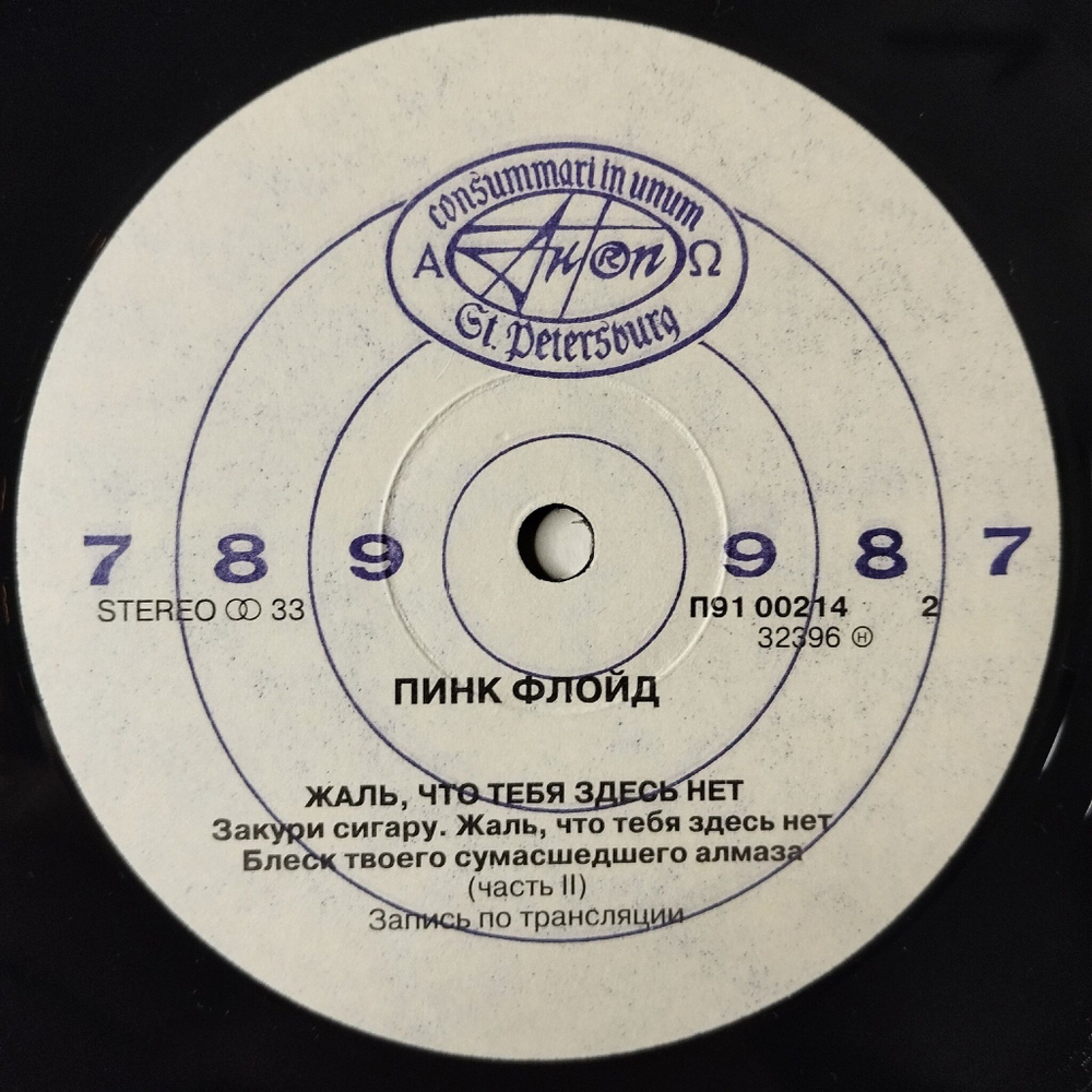Винтажная виниловая пластинка LP Пинк Флойд Pink Floyd Жаль, Что Тебя Здесь Нет Wish You Were Here (СССР 1991)