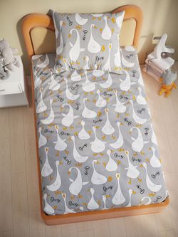 Постельное белье поплин Сказка "Гуси на сером" 1,5-сп Наволочка 50х70 см 1 шт Простынь 150x215 смПододеяльник 145x205 см