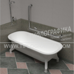 Поручень опорный угловой Г-образный левый, пристенный, нерж. сталь, 600x900 мм, D38 мм