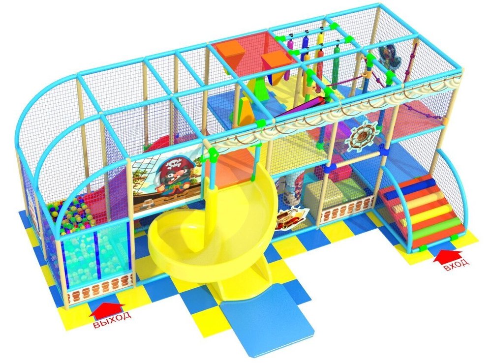 Детский игровой лабиринт «Кот в сапогах» 32,1 м² (7,3*4,4*2,9 м)