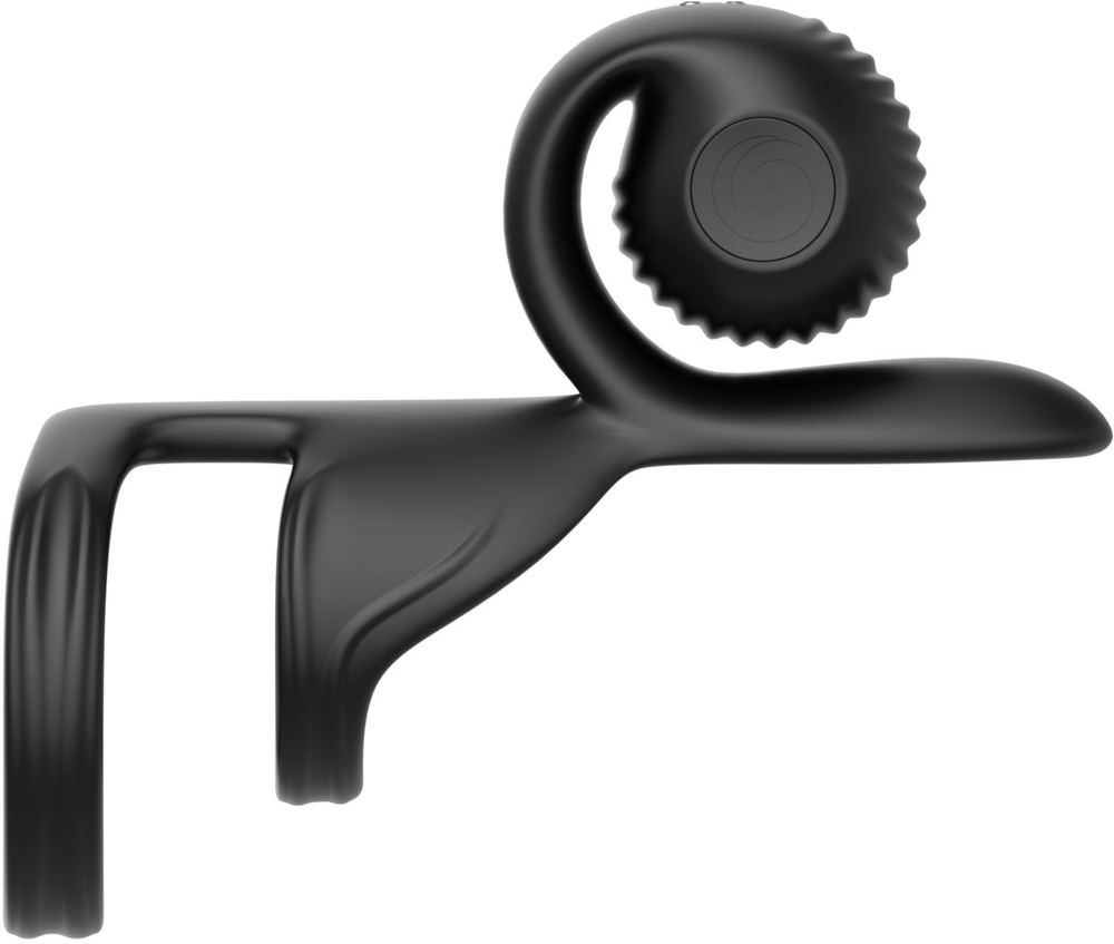 Черная насадка на пенис SVibe Jovi с пультом ДУ (Цвет: черный)